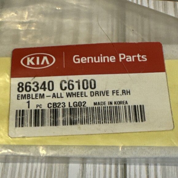 Genuine Kia Emblem All Wheel Dri 86340-C6100 - Picture 2 of 4